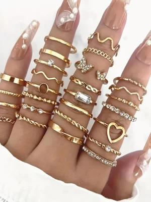 27 Stk Y2k Stil Stableringer Trendy Sommerfugl