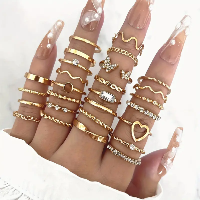 27 Stk Y2k Stil Stableringer Trendy Sommerfugl