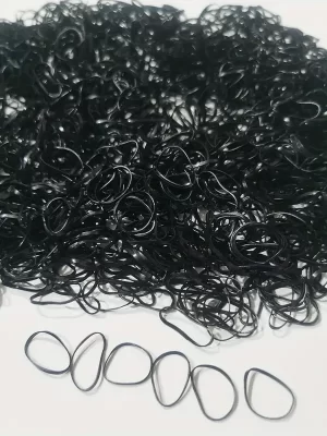 1000 mini gummibånd myke elastiske bånd for barnehår, fletninger hår - black
