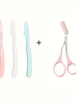 Eyebrow Hair Trimmer And Shaver Eyebrow Scissors With Comb