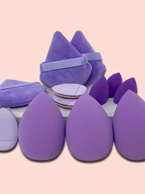 12 Pcs Powder Puff And Beauty Blender Sponge Set